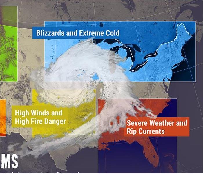 map and text of weather patterns